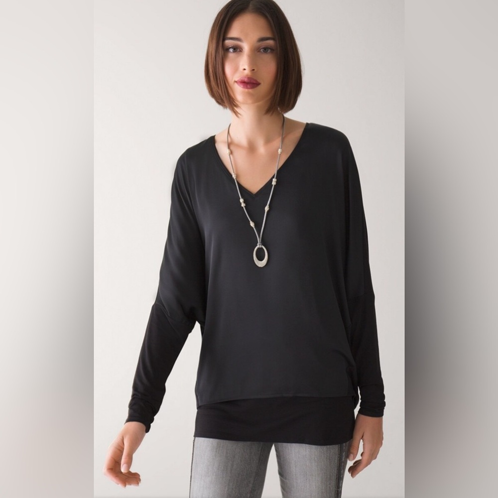 WHITE‎ HOUSE BLACK MARKET Layered-look Knit Tunic